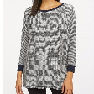 Banana Republic Striped Blue Navy and White Women's Top Knitted Xl